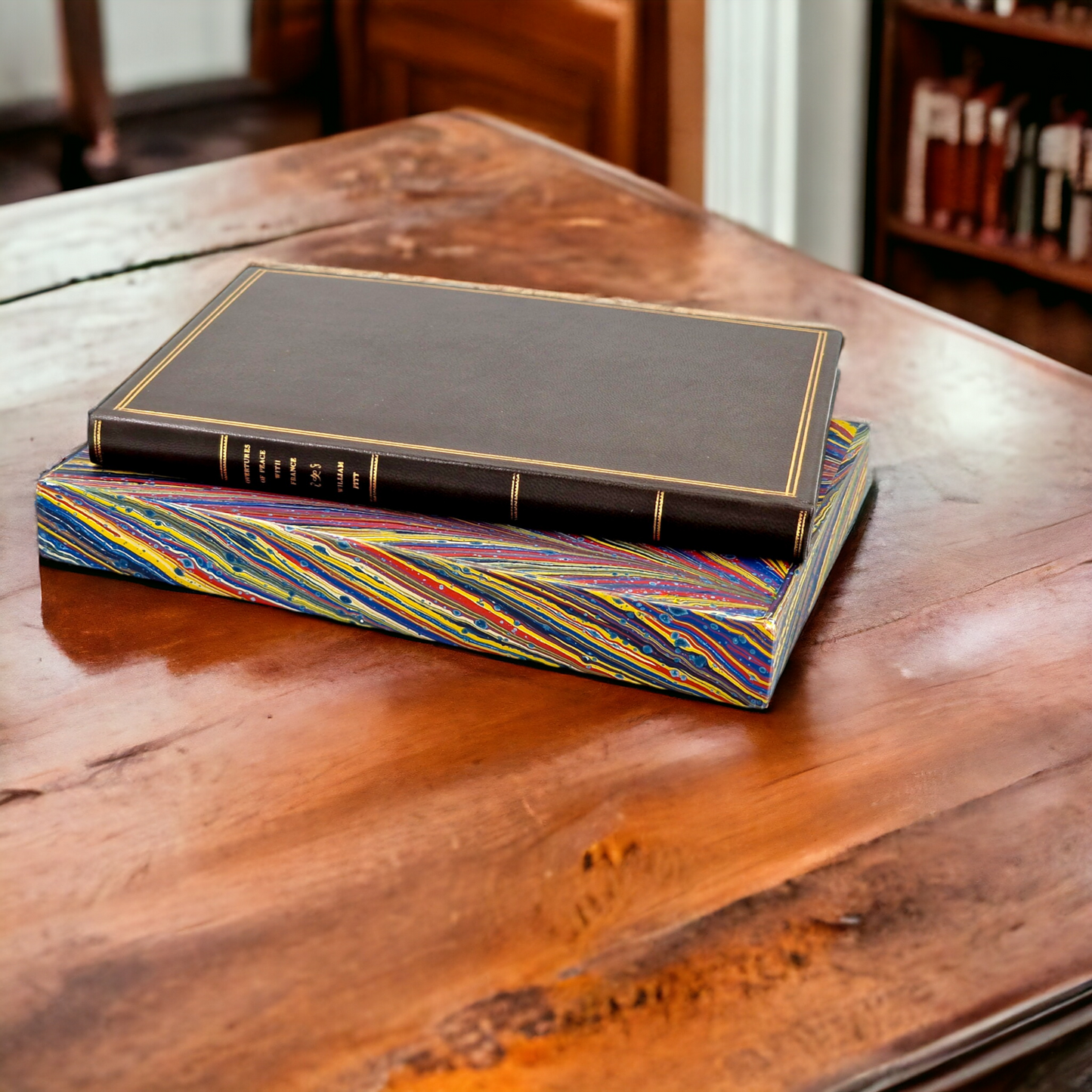 William Pitt Overtures of Peace with France - Hand-bound Half-leather Binding with Marbled Edges